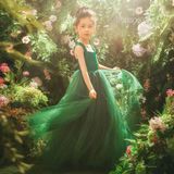  P25_125. Đầm Dạ Hội Dáng Dài Xanh 