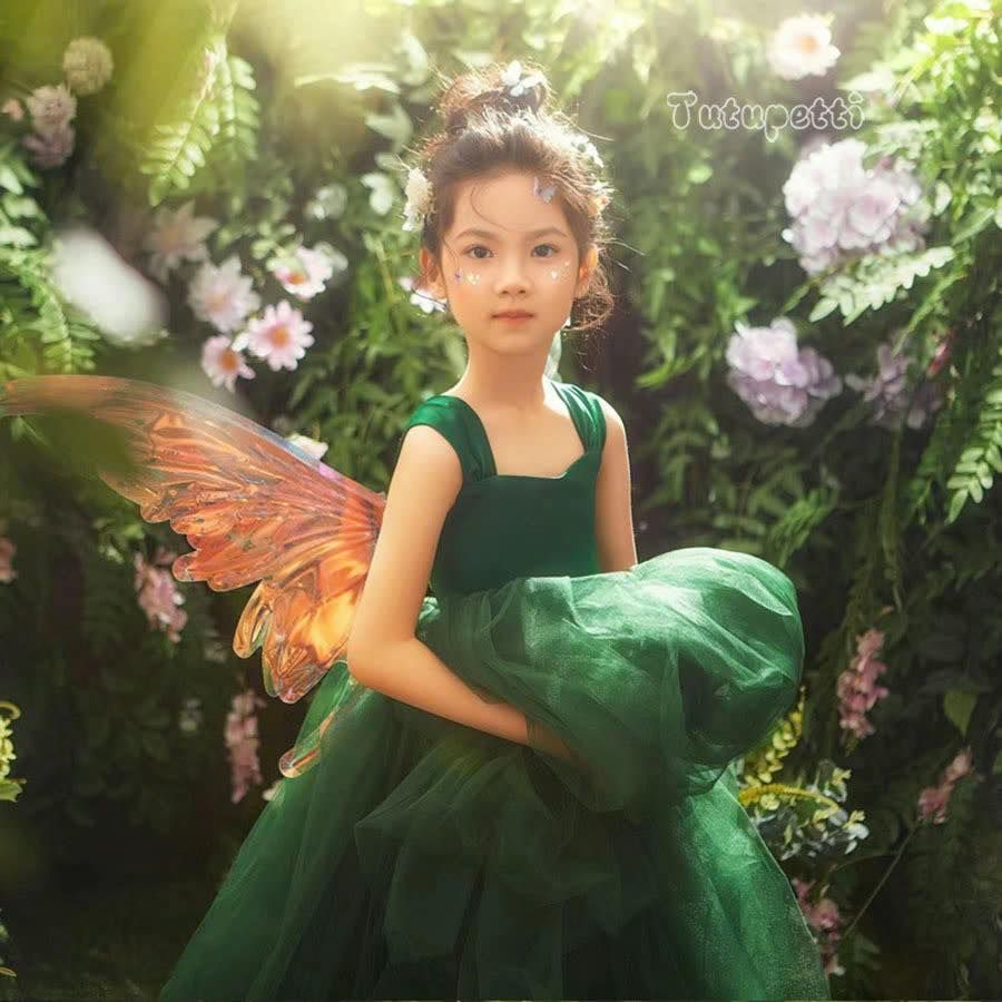  P25_125. Đầm Dạ Hội Dáng Dài Xanh 