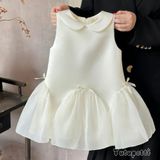  P25_138. Đầm Tiểu Thư Suông Trắng 