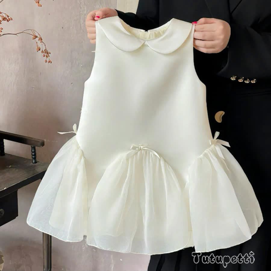  P25_138. Đầm Tiểu Thư Suông Trắng 