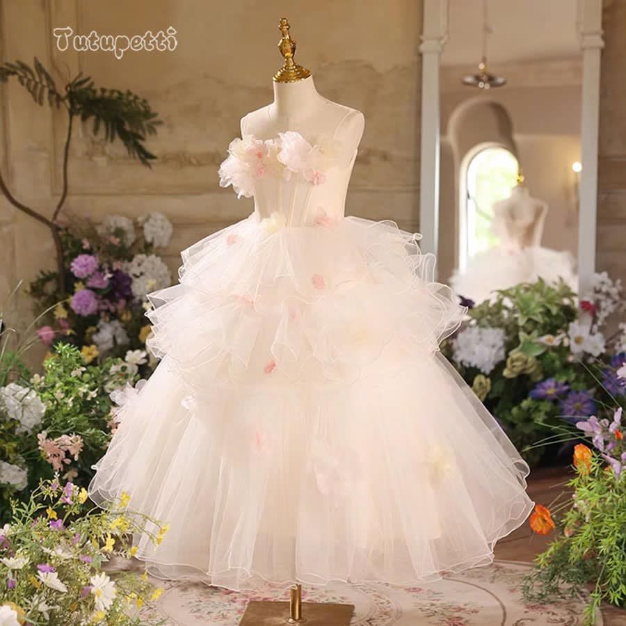  P25_135. Đầm Dạ Hội Đính Hoa Trắng 