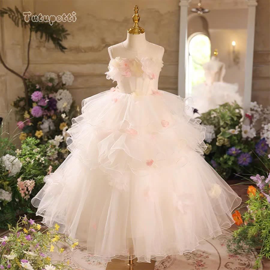  P25_135. Đầm Dạ Hội Đính Hoa Trắng 