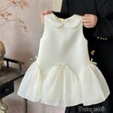  P25_138. Đầm Tiểu Thư Suông Trắng 