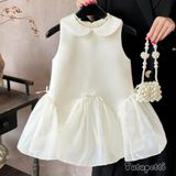  P25_138. Đầm Tiểu Thư Suông Trắng 