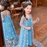  P25_187. Đầm Công Chúa Elsa 2025 Xanh 