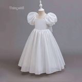  P25_202. Đầm Dạ Hội Dáng Dài Trắng 