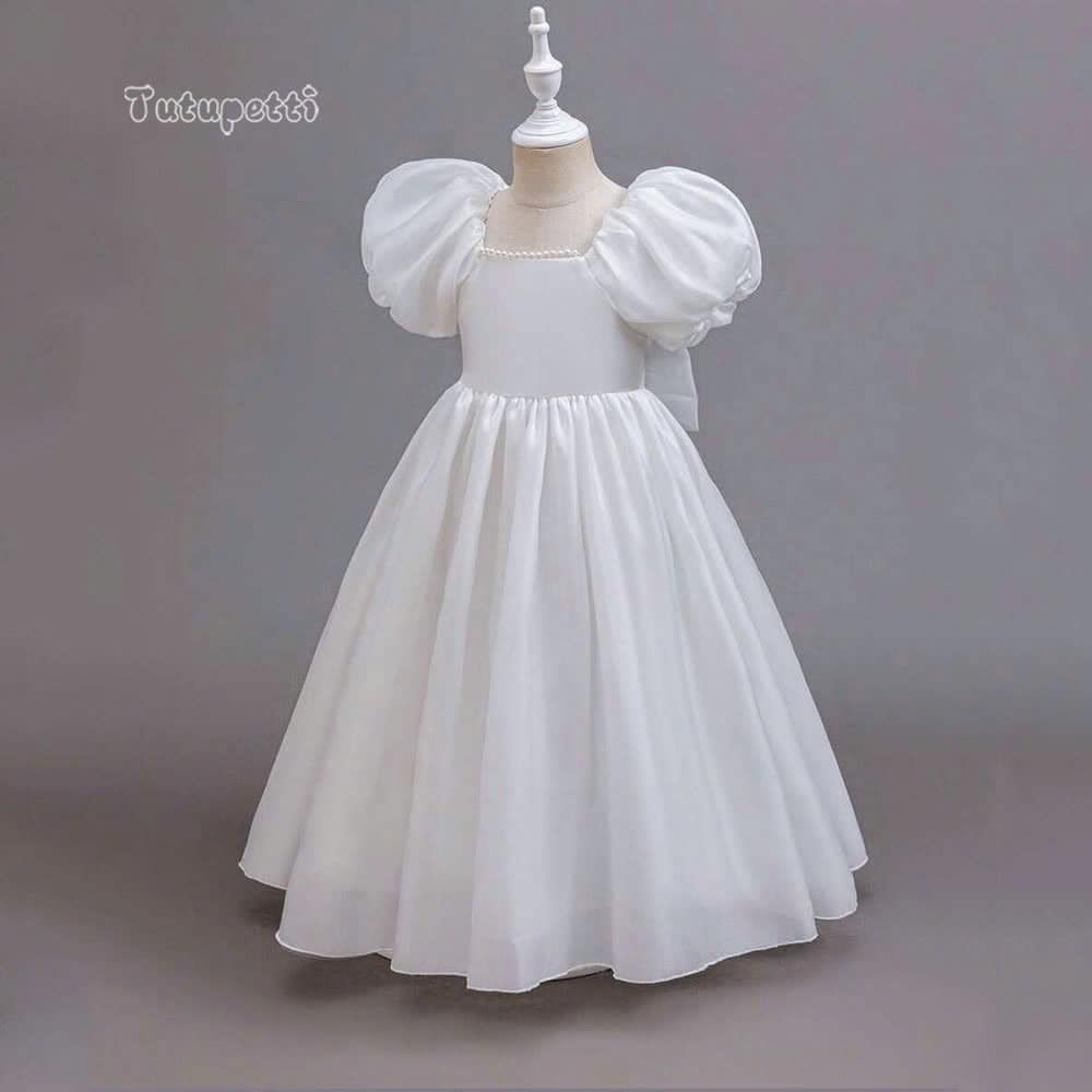  P25_202. Đầm Dạ Hội Dáng Dài Trắng 