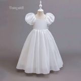  P25_202. Đầm Dạ Hội Dáng Dài Trắng 