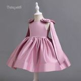  P25_203. Đầm Công Chúa Nơ Hồng Ruốc 