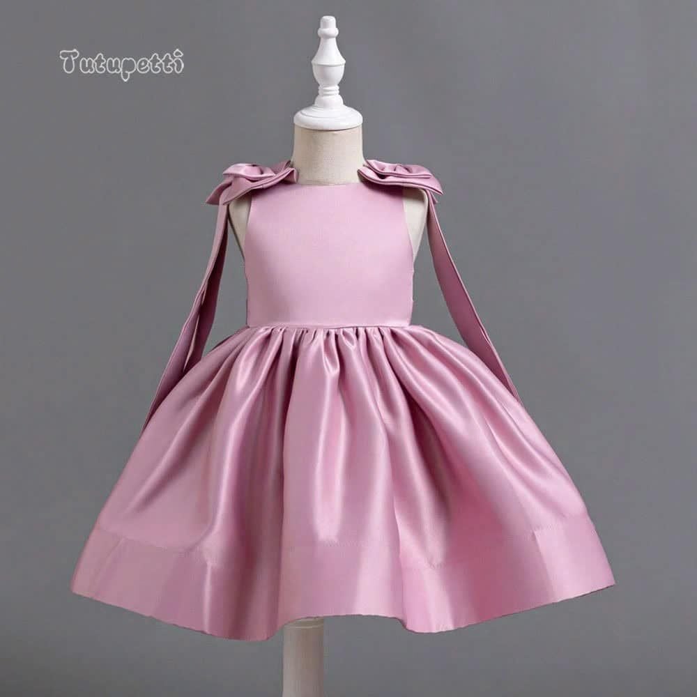  P25_203. Đầm Công Chúa Nơ Hồng Ruốc 