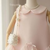  P25_138. Đầm Tiểu Thư Suông Hồng 