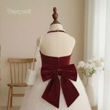  P25_229. Đầm Dự Tiệc Yếm Nơ Đỏ 