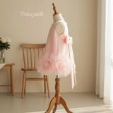  P25_228. Đầm Suông Hoa Hồng 