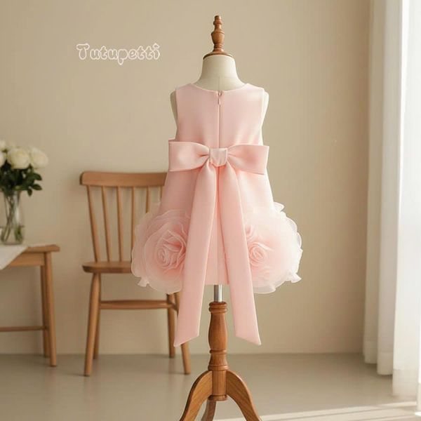  P25_228. Đầm Suông Hoa Hồng 