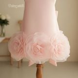  P25_228. Đầm Suông Hoa Hồng 