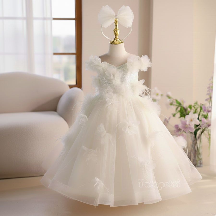  P25_233. Đầm Dạ Hội Đính Hoa Lộng Lẫy Trắng 