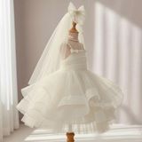  P25_60. Đầm Công Chúa Bồng Bềnh Trắng 