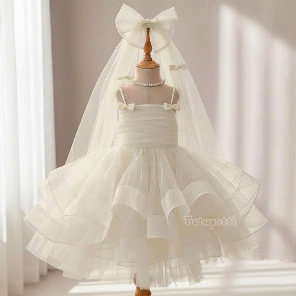  P25_60. Đầm Công Chúa Bồng Bềnh Trắng 