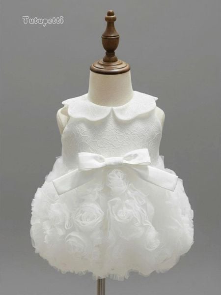  P25_239. Đầm Bí Baby Hoa Trắng 