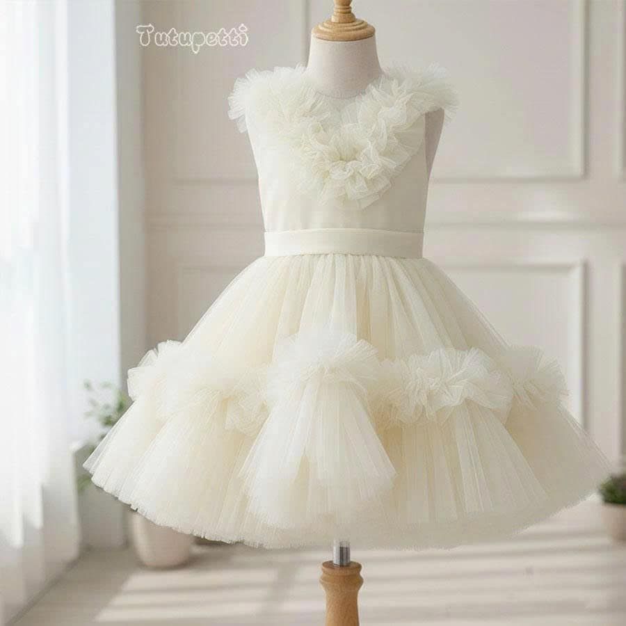  P25_237. Đầm Công Chúa Bồng Bềnh Trắng 