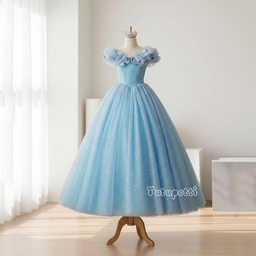  P24_31. Đầm Công Chúa Lọ Lem Xanh 