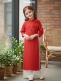  AD26_05. Áo Dài Hoa Đỏ 