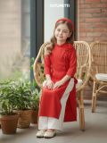  AD26_05. Áo Dài Hoa Đỏ 