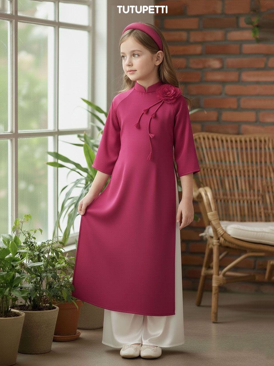  AD26_05. Áo Dài Hoa Tím 