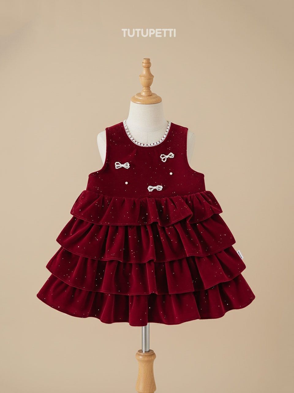  P25_260. Đầm Giáng Sinh Kimsa Tầng Đỏ 