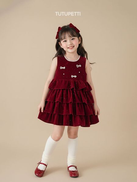  P25_260. Đầm Giáng Sinh Kimsa Tầng Đỏ 