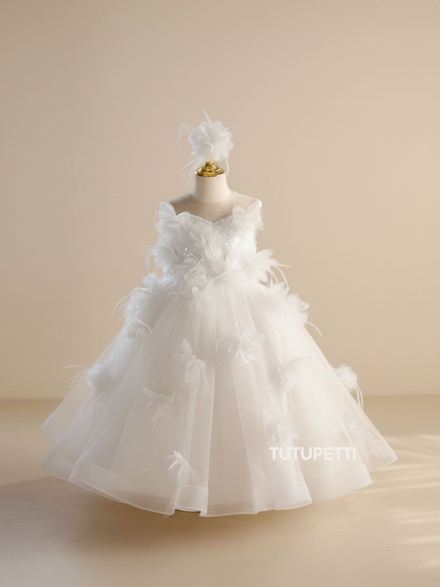  P25_70. Đầm Dạ Hội Đính Hoa Lộng Lẫy Trắng 