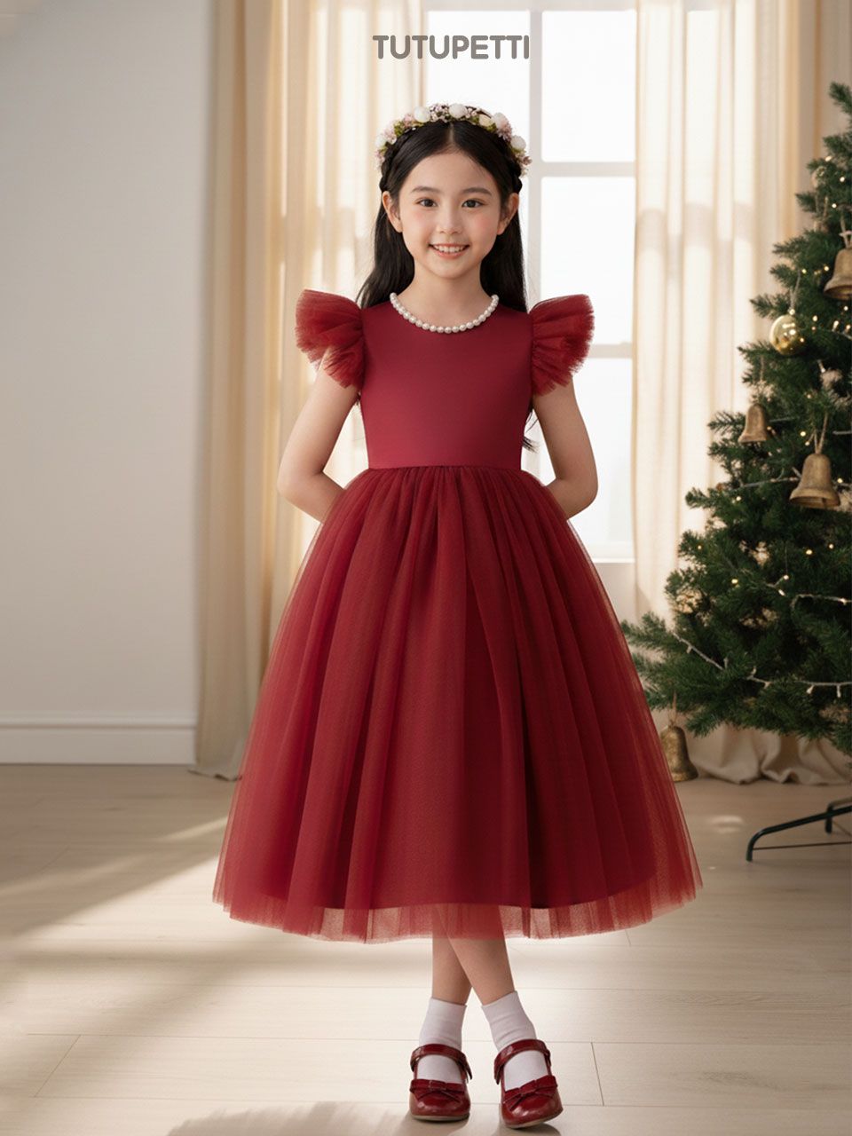  P25_261. Đầm Công Chúa Lưng Tim Đỏ 