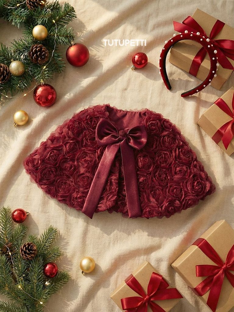  AK26_03. Áo Khoác Hoa 3D Đỏ 