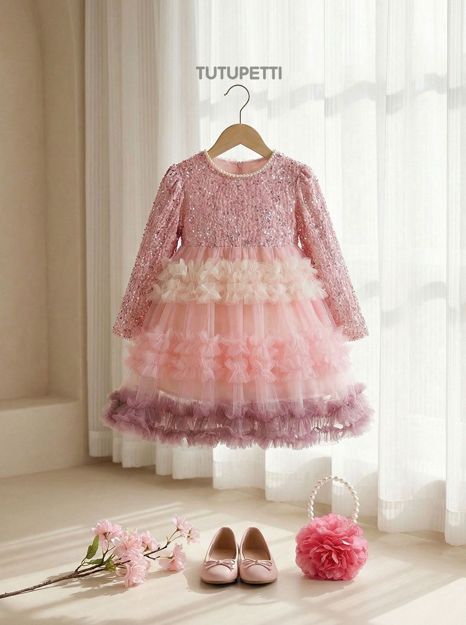  P25_277. Đầm Dạ Hội Tầng Kimsa Hồng 