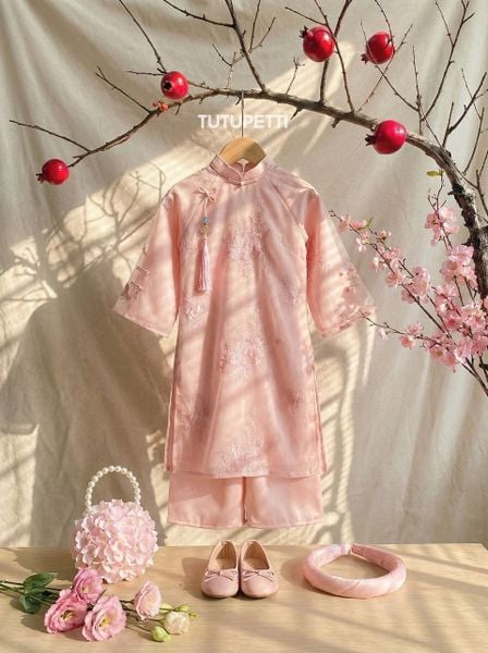 AD26_17_H. Áo dài Cách Tân Hoa Cúc Hồng 