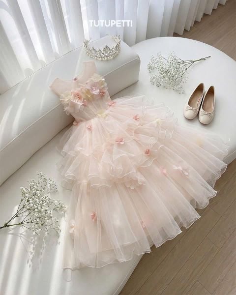  P25_135_H. Đầm Dạ Hội Đính Hoa Hồng 