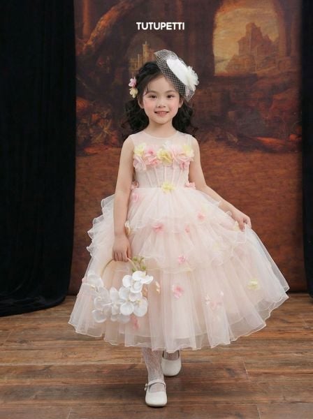  P25_135_H. Đầm Dạ Hội Đính Hoa Hồng 