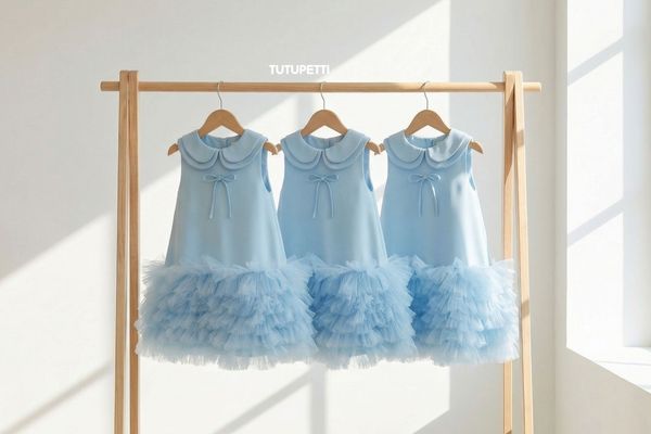  P26_26_X. Đầm Tiệc Suông Hàn Quốc Xanh Biển 