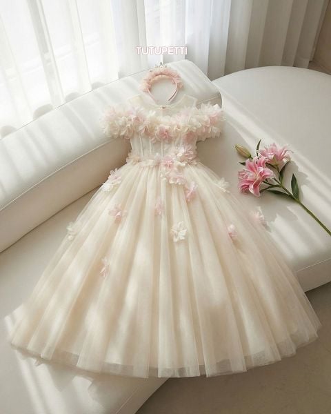  P26_33. Đầm Dạ Hội Đính Hoa Lộng Lẫy 