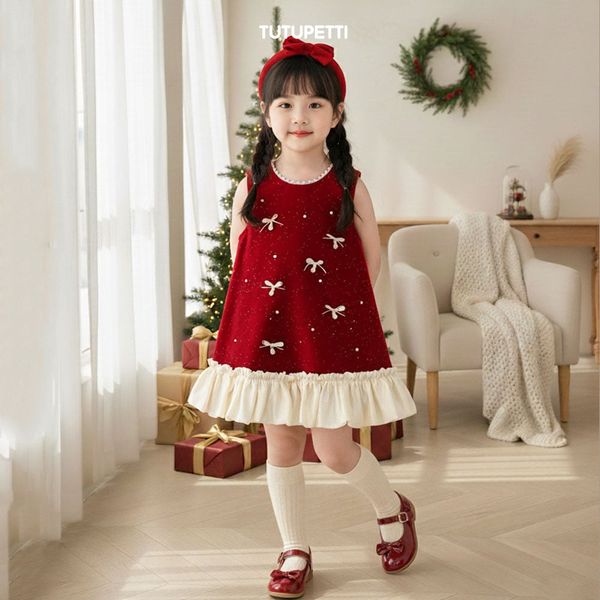  P24_344. Đầm Tiểu Thư Kimsa Nơ Đỏ 