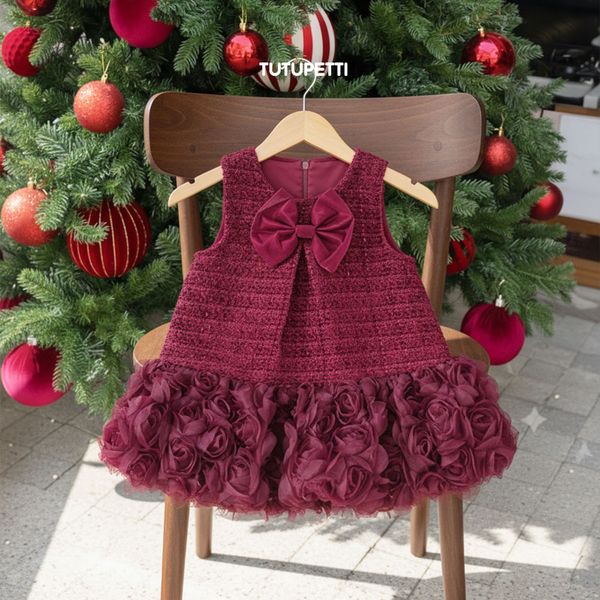  P24_349. Đầm Tiểu Thư Bèo Hoa Đỏ 