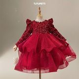  P25_251. Đầm Dự Tiệc Kimsa Đỏ 