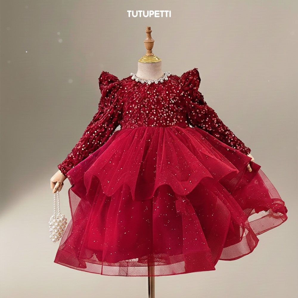  P25_251. Đầm Dự Tiệc Kimsa Đỏ 