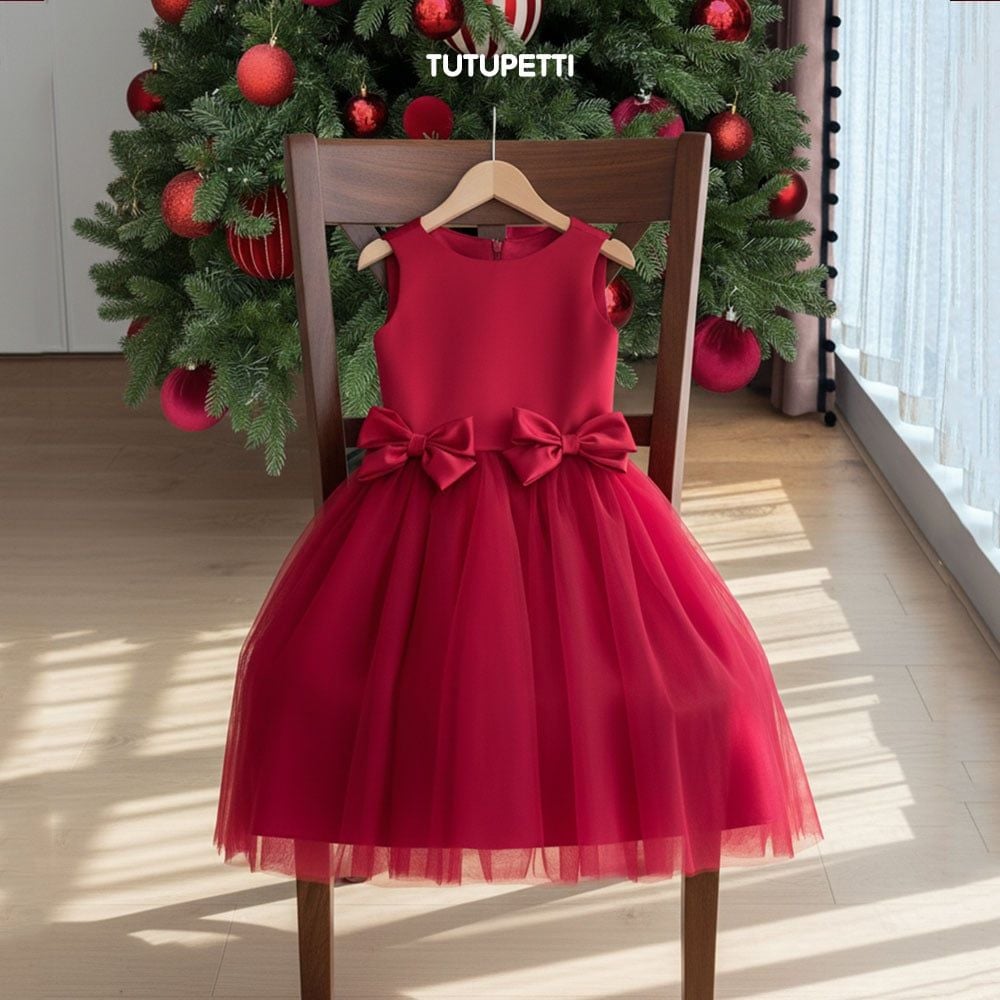  P24_254. Đầm Công Chúa Nơ Đỏ 