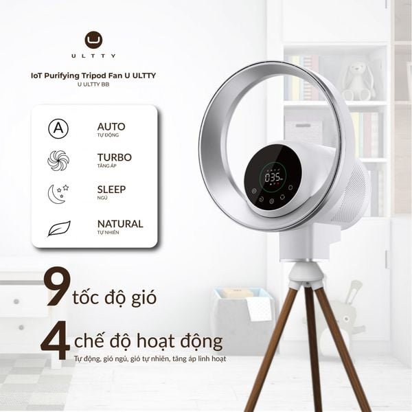 Quạt lọc không khí và khử khuẩn Ultty BB ( Rose Champange & Grey )