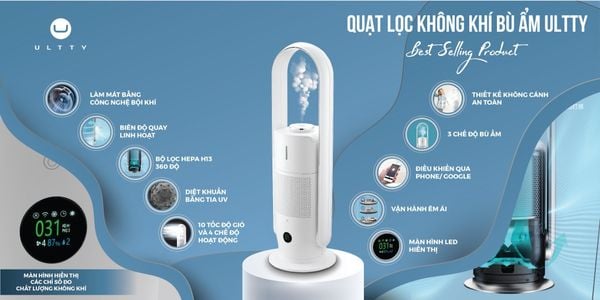 Quạt không cánh lọc không khí tạo ẩm U Ultty SKJ-CR022