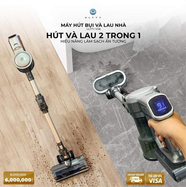 Máy hút bụi và lau nhà không dây U Ultty model V08