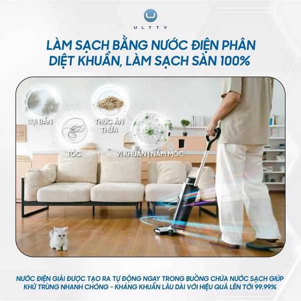 Máy lau nhà hút bụi thông minh ULTTY model SCW18 màu trắng