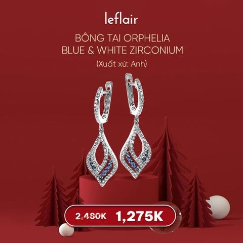 Bông Tai Blue & White Zirconium