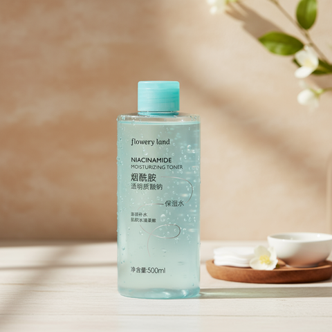 Toner Dưỡng Ẩm Niacinamide FLOWERY LAND Cân Bằng & Phục Hồi Da Cấp Ẩm Đa Tầng Giúp Dưỡng Sáng 500ML